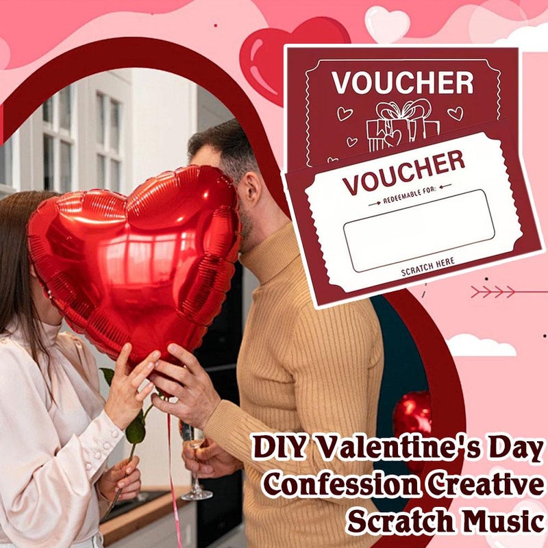 20 Pieces Scratch Valentines Day Card, Love Coupons, Love Note Scratch Off Cards,Valentine's Day Anniversary Greeting Card, DIY Valentines, Romantic Gifts for Husband, Wife, Lovers, Kids - Image 2